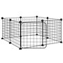 vidaXL Cage animaux de compagnie à 8 panneaux et porte Noir 35x35 cm