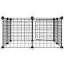 vidaXL Cage animaux de compagnie à 8 panneaux et porte Noir 35x35 cm