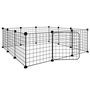 vidaXL Cage animaux de compagnie à 12 panneaux et porte Noir 35x35 cm