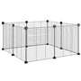 vidaXL Cage animaux de compagnie à 8 panneaux Noir 35x35 cm Acier