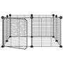 vidaXL Cage animaux de compagnie à 8 panneaux et porte Noir 35x35 cm