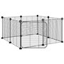 vidaXL Cage animaux de compagnie à 8 panneaux et porte Noir 35x35 cm