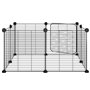 vidaXL Cage animaux de compagnie à 8 panneaux et porte Noir 35x35 cm