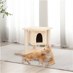 vidaXL Arbre à chat avec griffoirs en sisal Crème 37 cm