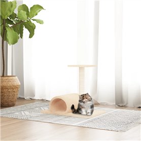 vidaXL Arbre à chat avec tunnel Crème 60x34