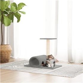 vidaXL Arbre à chat avec tunnel Gris clair 60x34