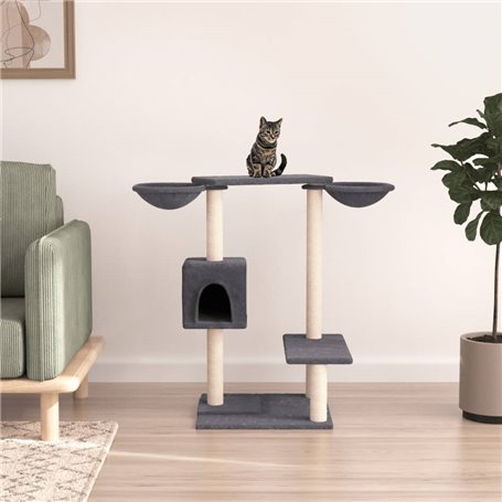 vidaXL Arbre à chat avec griffoirs gris foncé 82 cm