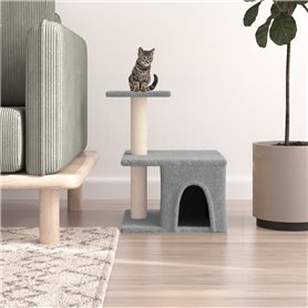 vidaXL Arbre à chat avec griffoirs en sisal gris clair 48 cm