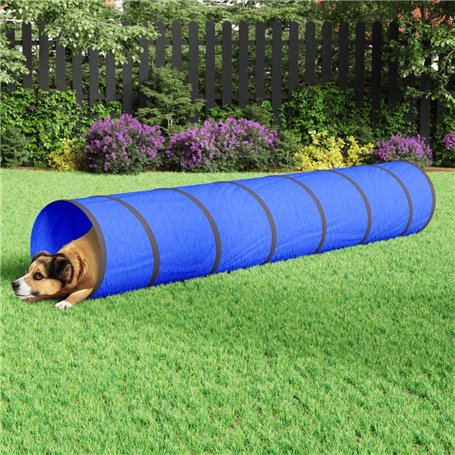 vidaXL Tunnel pour chien bleu Ø 50x300 cm polyester