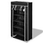 vidaXL Armoire à chaussures avec housse 58 x 28 x 106 cm Tissu Noir