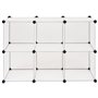 vidaXL Organisateur de rangement cube avec 6 compartiments Blanc