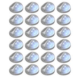 vidaXL Lampes solaires murales à LED d'extérieur 24 pcs Rond Argenté