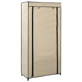 vidaXL Armoire à chaussures avec housse Crème 58x28x106 cm Tissu