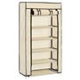 vidaXL Armoire à chaussures avec housse Crème 58x28x106 cm Tissu