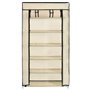 vidaXL Armoire à chaussures avec housse Crème 58x28x106 cm Tissu