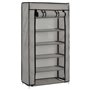 vidaXL Armoire à chaussures avec housse Gris 58x28x106 cm Tissu