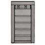 vidaXL Armoire à chaussures avec housse Gris 58x28x106 cm Tissu