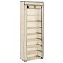 vidaXL Armoire à chaussures avec housse Crème 57x29x162 cm Tissu