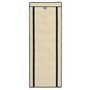 vidaXL Armoire à chaussures avec housse Crème 57x29x162 cm Tissu