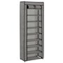 vidaXL Armoire à chaussures avec housse Gris 57x29x162 cm Tissu