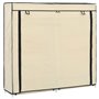 vidaXL Armoire à chaussures avec housse Crème 115x28x110 cm Tissu