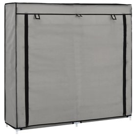 vidaXL Armoire à chaussures avec housse Gris 115x28x110 cm Tissu