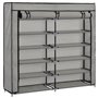 vidaXL Armoire à chaussures avec housse Gris 115x28x110 cm Tissu