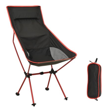 vidaXL Chaise de camping pliable PVC et aluminium Noir