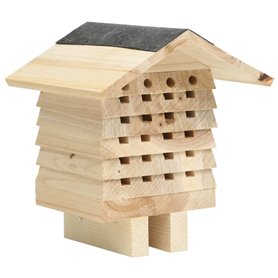 vidaXL Hôtel d'abeilles Bois de sapin massif 22x20x20 cm