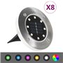 vidaXL Lampes solaires de sol 8 pcs Lumières LED couleur RVB