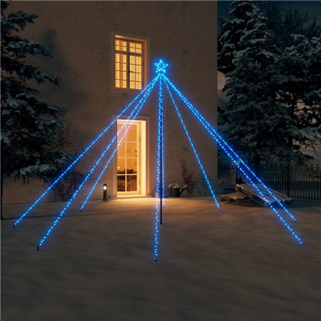 vidaXL Lumières d'arbre de Noël Intérieur/Extérieur 576 LED bleu 3