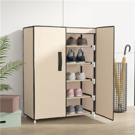 vidaXL Armoire à chaussures Crème 60x28x90 cm Tissu