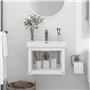 vidaXL Cadre de lavabo de salle de bain mural Blanc 40x38x31 cm Fer