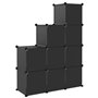 vidaXL Cubes de rangement 9 pcs Noir PP