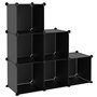 vidaXL Cubes de rangement 6 pcs Noir PP