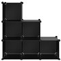 vidaXL Cubes de rangement 6 pcs Noir PP