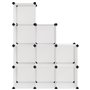 vidaXL Cubes de rangement 9 pcs Transparent PP