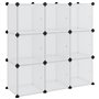 vidaXL Cubes de rangement 9 pcs avec portes Transparent PP