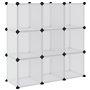 vidaXL Cubes de rangement 9 pcs avec portes Transparent PP