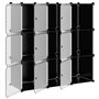 vidaXL Cubes de rangement 9 pcs avec portes Noir PP