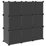 vidaXL Cubes de rangement 9 pcs avec portes Noir PP