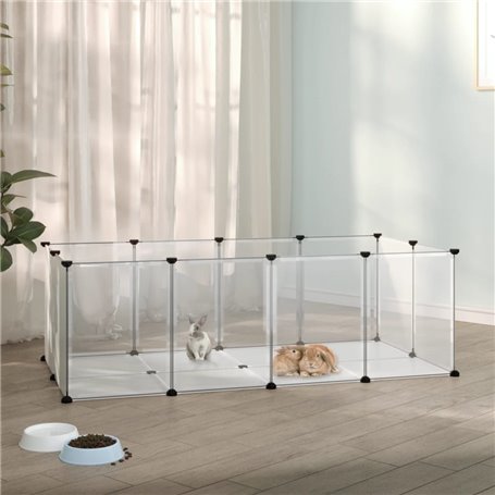 vidaXL Cage pour petits animaux Transparent 144x74x46