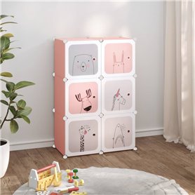 vidaXL Armoire de rangement pour enfants avec 6 cubes Rose PP