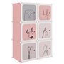 vidaXL Armoire de rangement pour enfants avec 6 cubes Rose PP