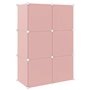 vidaXL Armoire de rangement pour enfants avec 6 cubes Rose PP