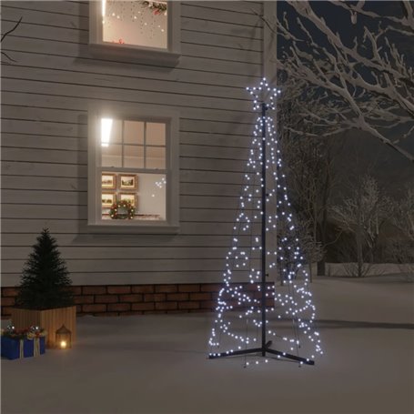 vidaXL Arbre de Noël cône 200 LED Blanc froid 70x180 cm