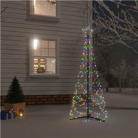 vidaXL Arbre de Noël cône 200 LED Colorées 70x180 cm