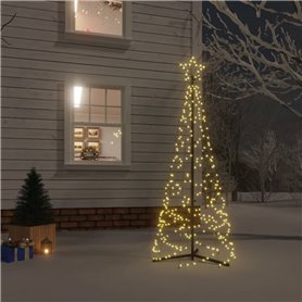 vidaXL Arbre de Noël cône Blanc chaud 200 LED 70x180 cm