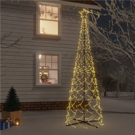 vidaXL Arbre de Noël cône Blanc chaud 500 LED 100x300 cm