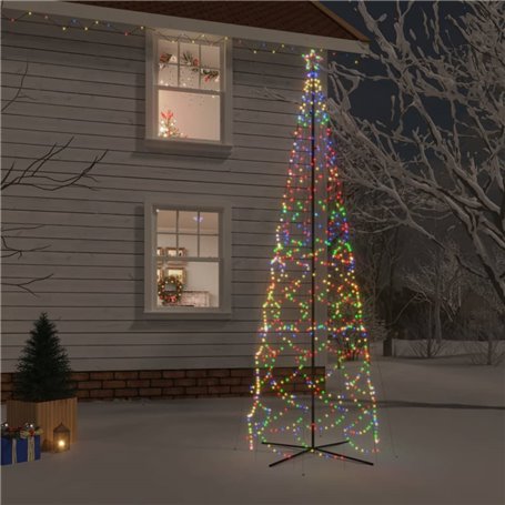 vidaXL Arbre de Noël cône 1400 LED Colorées 160x500 cm